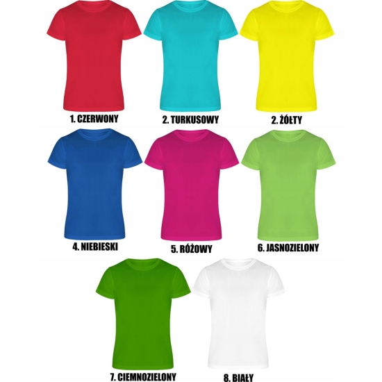 Koszulka Sportowa Dziecięca na W-F ćwiczenia trening T-shirt rozmiar 110 116 kolor JASNOZIELONY