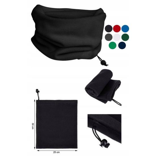 Komin ze ściągaczem POLAR uniwersalny szalik damski męski dziecięcy CZARNY