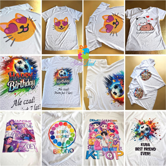 Koszulka Personalizowana damska DZIEŃ KROPKI z napisem imieniem T-shirt damski męski dziecięcy