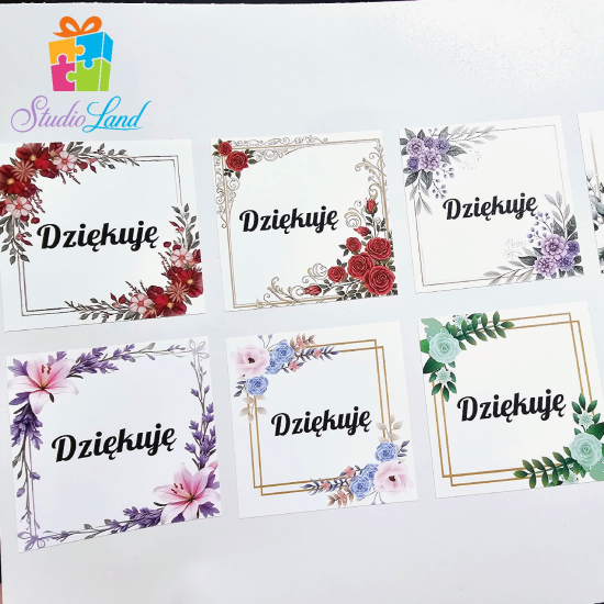 Naklejki z własnym nadrukiem napisem LOGO personalizowane 5 cm 23 szt