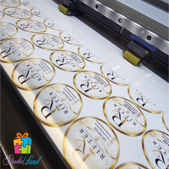 Naklejki z własnym nadrukiem napisem LOGO personalizowane 5 cm 23 szt