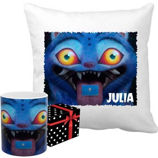 ZESTAW Personalizowany Kubek PODUSZKA KPop DEMON HUNTERS Huntrix Saja Boys z imieniem RÓŻNE WZORY