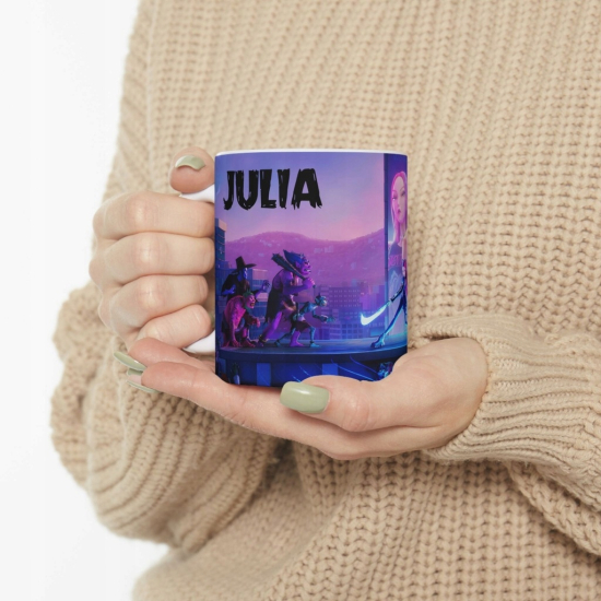 ZESTAW Personalizowany Kubek PODUSZKA KPop DEMON HUNTERS Huntrix Saja Boys z imieniem RÓŻNE WZORY