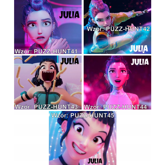 Puzzle A3 A4 HUNTRIX Kpop Demon Hunters Personalizowane z Dowolnym Napisem Imieniem Dużo Wzorów Saja Boys