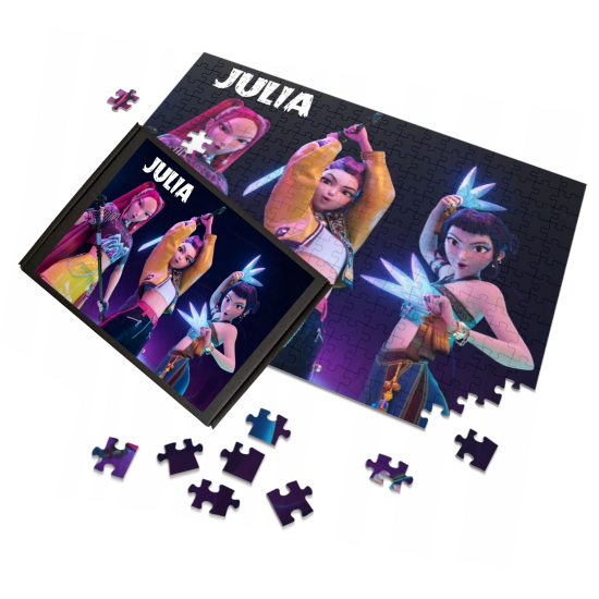 Puzzle A3 A4 HUNTRIX Kpop Demon Hunters Personalizowane z Dowolnym Napisem Imieniem Dużo Wzorów Saja Boys