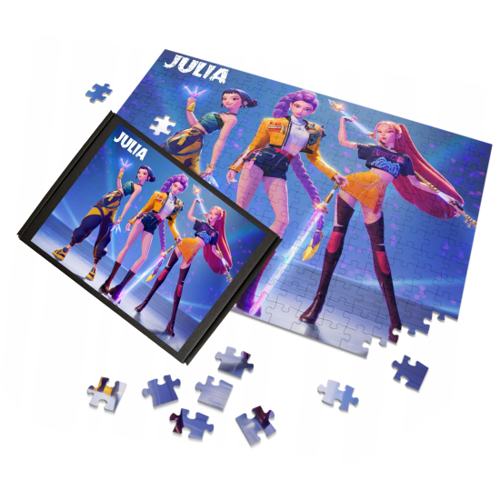 Puzzle A3 A4 HUNTRIX Kpop Demon Hunters Personalizowane z Dowolnym Napisem Imieniem Dużo Wzorów Saja Boys