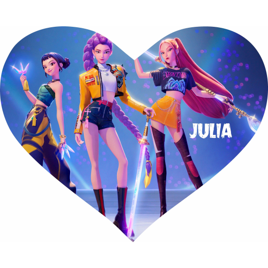 Puzzle w kształcie serca A3 A4 HUNTRIX Kpop Demon Hunters Personalizowane z Dowolnym Napisem Imieniem Dużo Wzorów Saja Boys