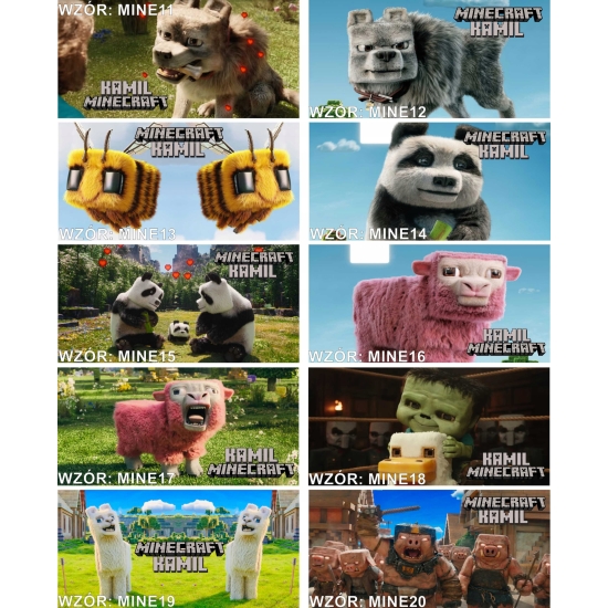 Kubek MINECRAFT film gra Personalizowany z imieniem dedykacją RÓŻNE WZORY