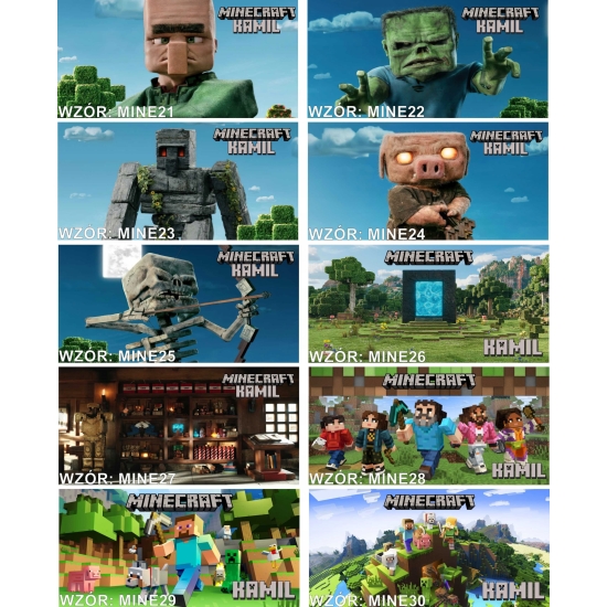 Kubek MINECRAFT film gra Personalizowany z imieniem dedykacją RÓŻNE WZORY