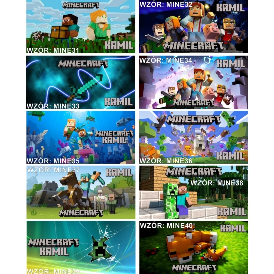 Kubek MINECRAFT film gra Personalizowany z imieniem dedykacją RÓŻNE WZORY