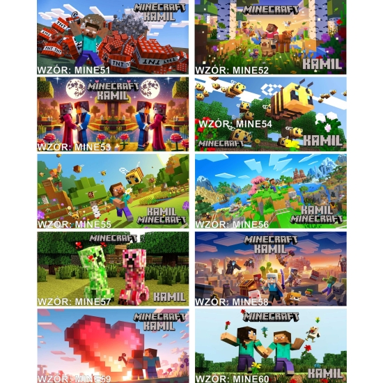 Kubek MINECRAFT film gra Personalizowany z imieniem dedykacją RÓŻNE WZORY