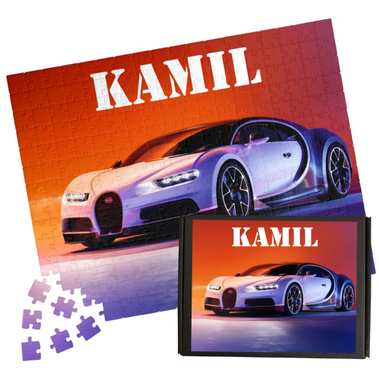 Puzzle A3 A4 SAMOCHODY Personalizowane z Dowolnym Napisem Imieniem Dużo Wzorów z samochodami