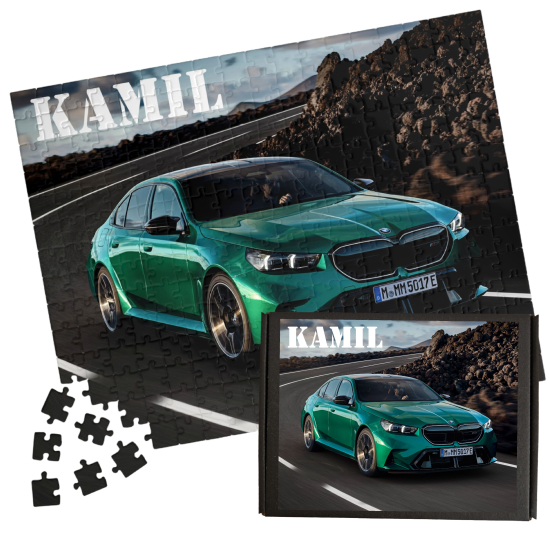 Puzzle A3 A4 SAMOCHODY Personalizowane z Dowolnym Napisem Imieniem Dużo Wzorów z samochodami