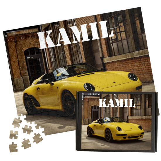 Puzzle A3 A4 SAMOCHODY Personalizowane z Dowolnym Napisem Imieniem Dużo Wzorów z samochodami