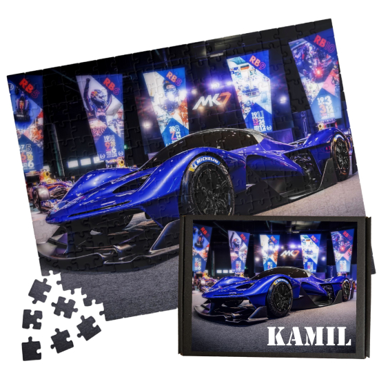 Puzzle A3 A4 SAMOCHODY Personalizowane z Dowolnym Napisem Imieniem Dużo Wzorów z samochodami