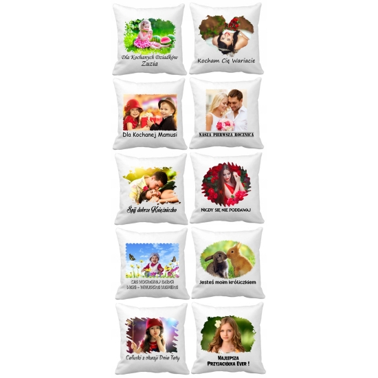 Poduszka z Dowolnym Nadrukiem Zdjęciem Napisem Grafiką Mikrofibra Wzory