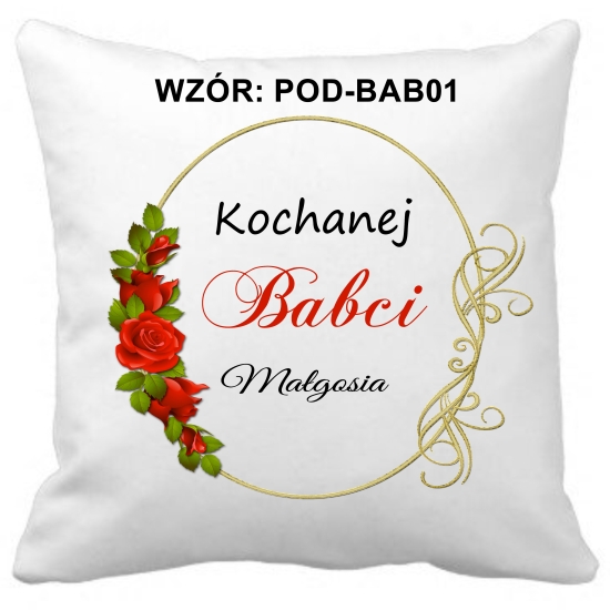 Poduszka na DZIEŃ BABCI Personalizowana Z Imieniem Dedykacją hipoalergiczna POD-BAB01