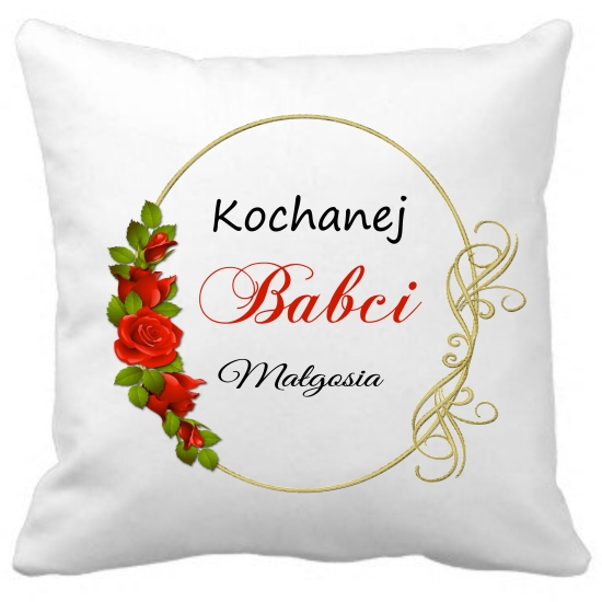 Poduszka na DZIEŃ BABCI Personalizowana Z Imieniem Dedykacją hipoalergiczna POD-BAB01