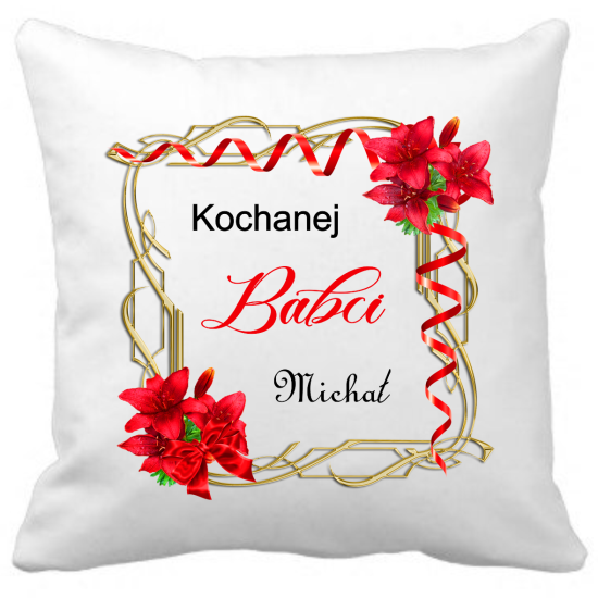 Poduszka na DZIEŃ BABCI Personalizowana Z Imieniem Dedykacją hipoalergiczna POD-BAB03