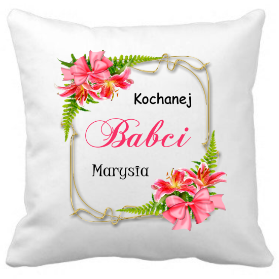 Poduszka na DZIEŃ BABCI Personalizowana Z Imieniem Dedykacją hipoalergiczna POD-BAB06