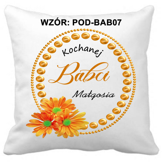 Poduszka na DZIEŃ BABCI Personalizowana Z Imieniem Dedykacją hipoalergiczna POD-BAB07