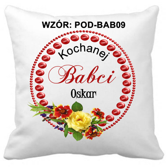 Poduszka na DZIEŃ BABCI Personalizowana Z Imieniem Dedykacją hipoalergiczna POD-BAB09