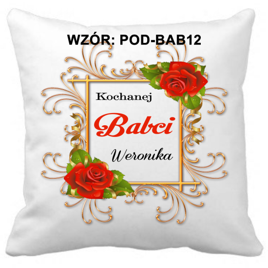 Poduszka na DZIEŃ BABCI Personalizowana Z Imieniem Dedykacją hipoalergiczna POD-BAB12