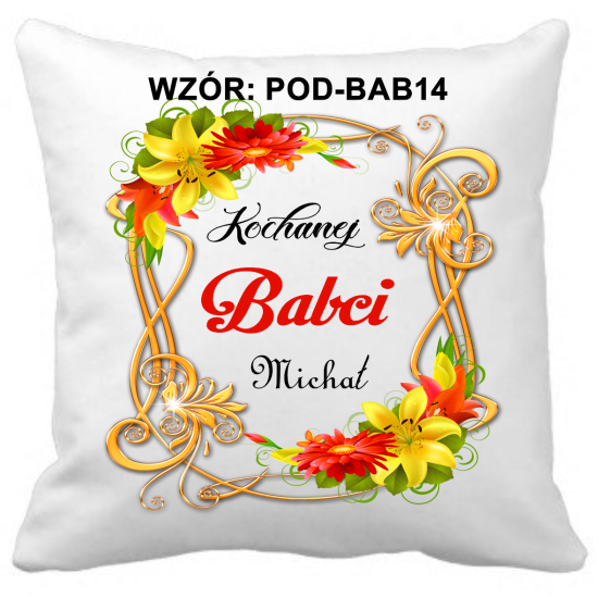 Poduszka na DZIEŃ BABCI Personalizowana Z Imieniem Dedykacją hipoalergiczna POD-BAB14