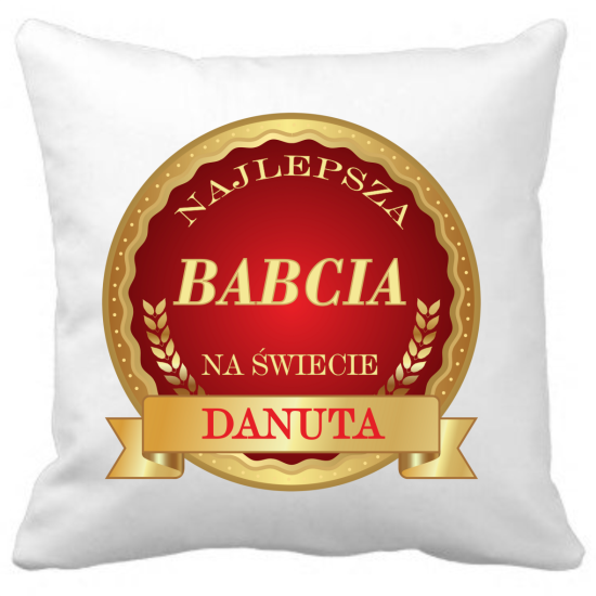Poduszka na DZIEŃ BABCI Personalizowana Z Imieniem Dedykacją hipoalergiczna POD-BAB17