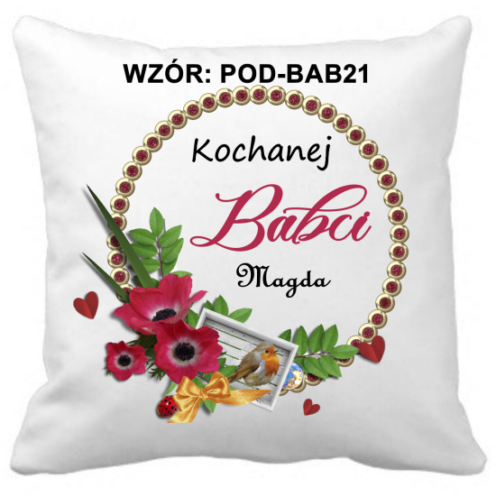 Poduszka na DZIEŃ BABCI Personalizowana Z Imieniem Dedykacją hipoalergiczna POD-BAB21