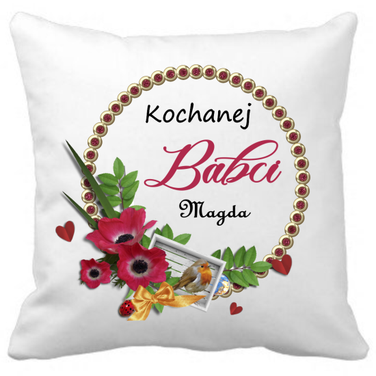 Poduszka na DZIEŃ BABCI Personalizowana Z Imieniem Dedykacją hipoalergiczna POD-BAB21