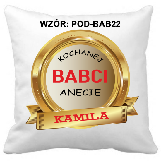 Poduszka na DZIEŃ BABCI Personalizowana Z Imieniem Dedykacją hipoalergiczna POD-BAB22