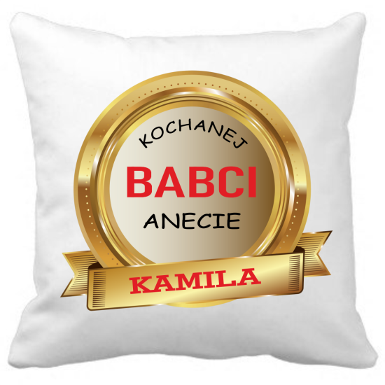 Poduszka na DZIEŃ BABCI Personalizowana Z Imieniem Dedykacją hipoalergiczna POD-BAB22