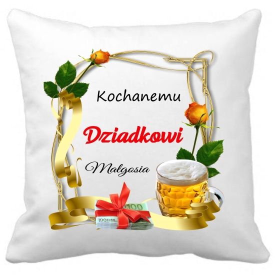 Poduszka na DZIEŃ DZIADKA Personalizowana Z Imieniem Dedykacją hipoalergiczna POD-DZI01