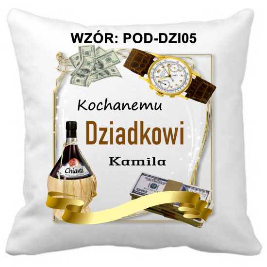 Poduszka na DZIEŃ DZIADKA Personalizowana Z Imieniem Dedykacją hipoalergiczna POD-DZI05