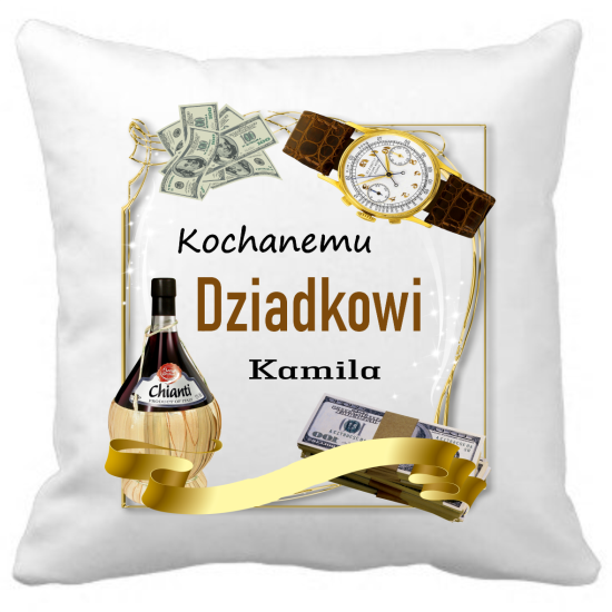 Poduszka na DZIEŃ DZIADKA Personalizowana Z Imieniem Dedykacją hipoalergiczna POD-DZI05