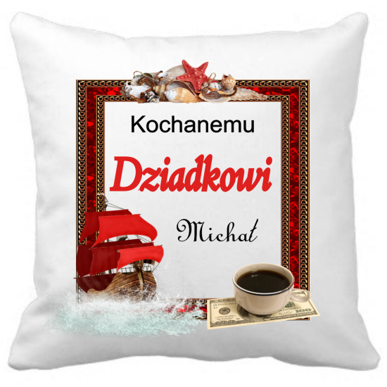 Poduszka na DZIEŃ DZIADKA Personalizowana Z Imieniem Dedykacją hipoalergiczna POD-DZI08