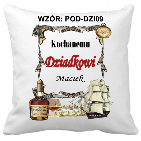 Poduszka na DZIEŃ DZIADKA Personalizowana Z Imieniem Dedykacją hipoalergiczna POD-DZI09
