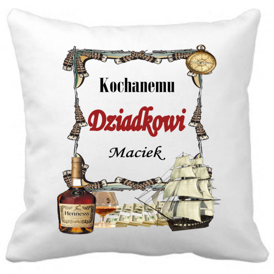 Poduszka na DZIEŃ DZIADKA Personalizowana Z Imieniem Dedykacją hipoalergiczna POD-DZI09