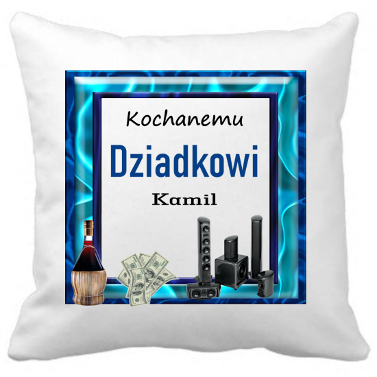 Poduszka na DZIEŃ DZIADKA Personalizowana Z Imieniem Dedykacją hipoalergiczna POD-DZI11