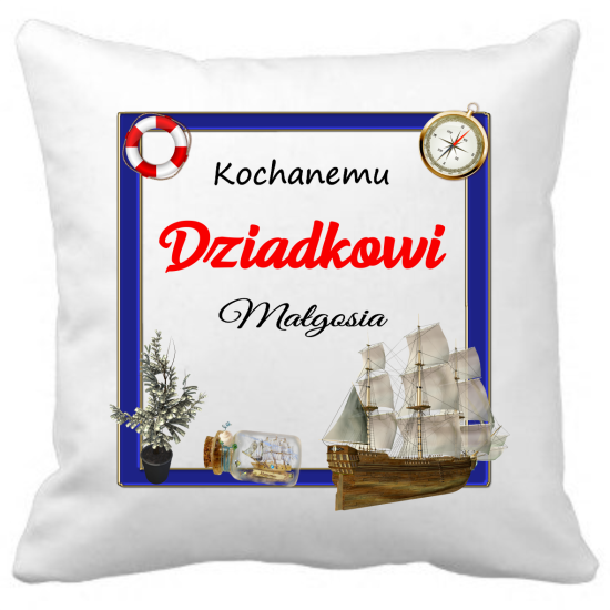 Poduszka na DZIEŃ DZIADKA Personalizowana Z Imieniem Dedykacją hipoalergiczna POD-DZI13