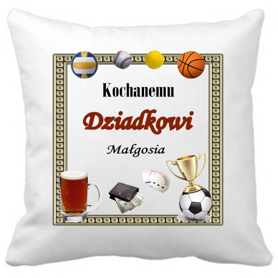 Poduszka na DZIEŃ DZIADKA Personalizowana Z Imieniem Dedykacją hipoalergiczna POD-DZI15