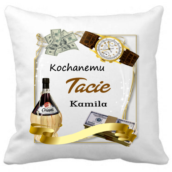 Poduszka na DZIEŃ OJCA Personalizowana Z Imieniem Dedykacją hipoalergiczna POD-TA05