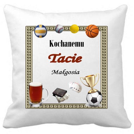 Poduszka na DZIEŃ OJCA Personalizowana Z Imieniem Dedykacją hipoalergiczna POD-TA15