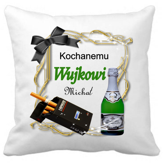 Poduszka DLA WUJKA Personalizowana Z Imieniem Dedykacją hipoalergiczna POD-WUJ02