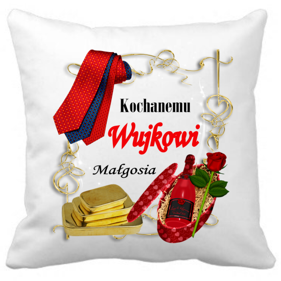 Poduszka DLA WUJKA Personalizowana Z Imieniem Dedykacją hipoalergiczna POD-WUJ03