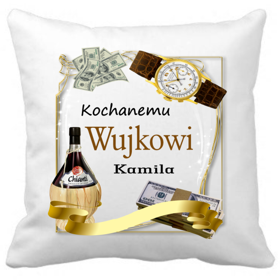 Poduszka DLA WUJKA Personalizowana Z Imieniem Dedykacją hipoalergiczna POD-WUJ05