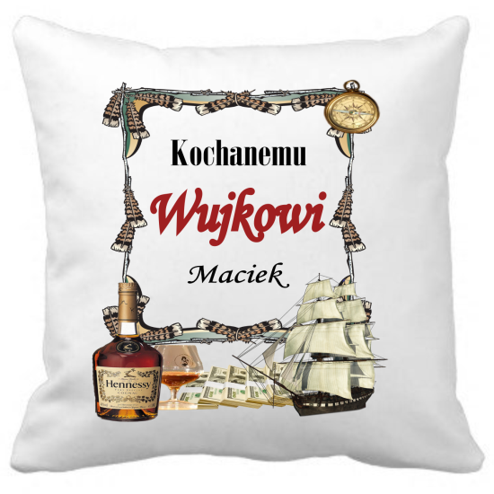 Poduszka DLA WUJKA Personalizowana Z Imieniem Dedykacją hipoalergiczna POD-WUJ09