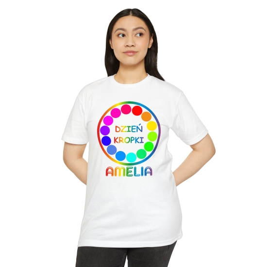 Koszulka Personalizowana DZIEŃ KROPKI z napisem imieniem T-shirt damski męski dziecięcy