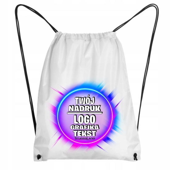 Worek Personalizowany z Dowolnym Zdjęciem dodaj Logo Grafika Zdjęcie Workoplecak